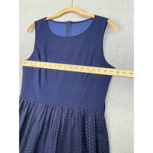 Women's Sleeveless Navy Blue Lace Midi Dress, Size - Picture 3 of 8